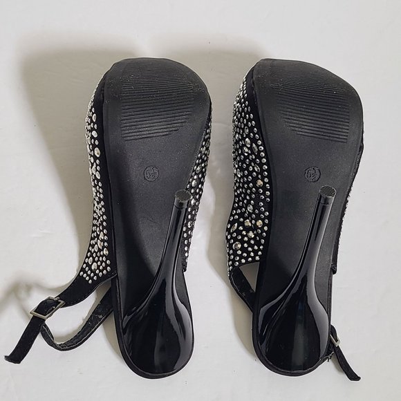 Charming Charlie studded Platform Black heels,SZ 5.5 - Picture 2 of 9